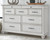 Kanwyn Whitewash 6 Pc. Dresser, Mirror, Chest & King Panel Upholstered Bed