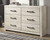 Cambeck Whitewash 8 Pc. Dresser, Mirror, Chest & Twin Panel Bed with 2 Storages