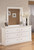 Bostwick Shoals White 6 Pc. Dresser, Mirror, Chest, King Panel Headboard & 2 Nightstands