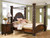 North Shore Dark Brown 7 Pc. Dresser, Mirror, California King Poster Bed with Canopy