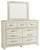 Bellaby Whitewash 7 Pc. Dresser, Mirror, Chest, Queen Panel Headboard with Bolt on Bed Frame, 2 Nightstands