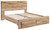 Hyanna Tan Queen Panel Bed With Footboard Storage