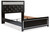 Kaydell Black Queen Upholstered Glitter Panel Bed