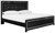 Kaydell Black King Upholstered Panel Bed, Roll Slats
