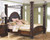 North Shore Dark Brown 10 Pc. Dresser, Mirror, Chest, King Poster Bed With Canopy, 2 Nightstands