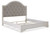 Brollyn White / Brown / Beige California King Upholstered Panel Bed