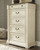Bolanburg Antique White California King Panel Bed 6 Pc. Dresser, Mirror, Chest, Cal King Bed
