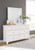 Fortman White 6 Pc. Dresser, Mirror, Chest, California King Panel Bed