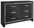 Kaydell Black Queen Uph Storage Bed 8 Pc. Dresser, Mirror, King Bed, 2 Nightstands