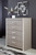 Surancha Gray Five Drawer Wide Chest