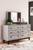 Vessalli Gray 8 Pc. Dresser, Mirror, Queen Panel Bed With Extensions, 2 Nightstands