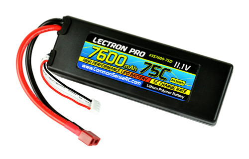 Lectron 7600mAh 75C 11.1V LiPo Deans