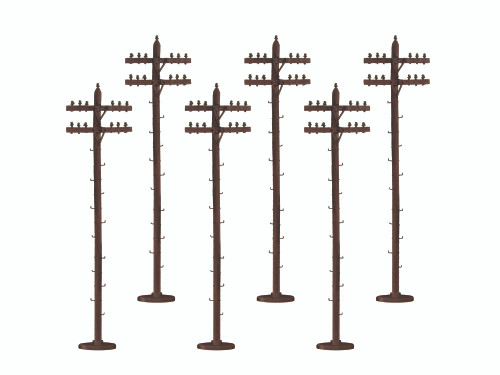 O-Gauge - Scale Telephone Poles (6 Pcs)