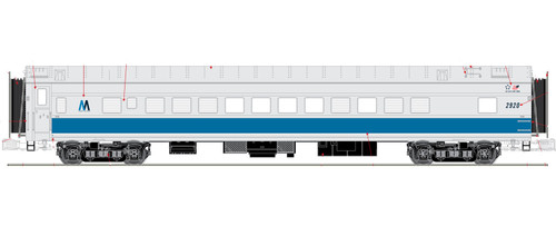 Atlas Premeir Long Island Rail Road 4 Car Streamilned Coach Set (Blue Stripe) -Pre-Order