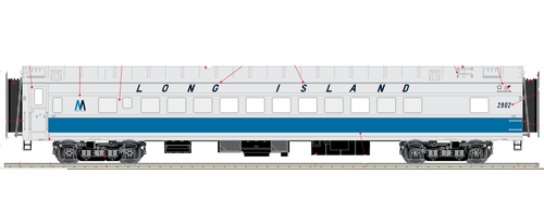 Atlas Premeir Long Island Rail Road 2 Car Streamilned Coach Set (Long Island) -Pre-Order