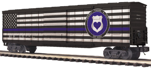 O Scale Premier Blue Lives Matter/Project Thank a Cop 50' Waffle Box Car #91101
