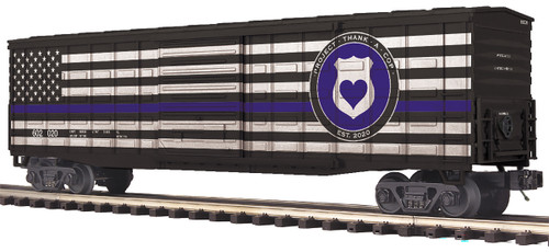 O Scale Premier Blue Lives Matter/Project Thank a Cop 50' Waffle Box Car  #602020