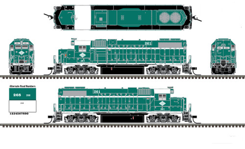 Atlas N Master New York & Atlantic (Green/White) GP38 Cab #261 DC Version