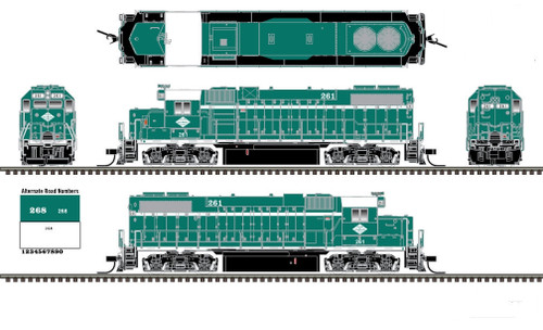 Atlas N Master New York & Atlantic (Green/White) GP38 Cab #261 DCC & Sound