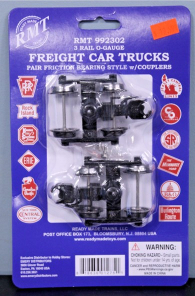 Ready Made Trains  Freight Car Trucks, Friction Bearing Style w/Couplers