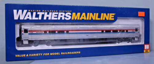 Walthers Mainline 85' Horizon Cafe/Club Food Service Car - Ready to Run -- Amtrak(R) Phase III (Wide Stripes) #53000 - HO Scale
