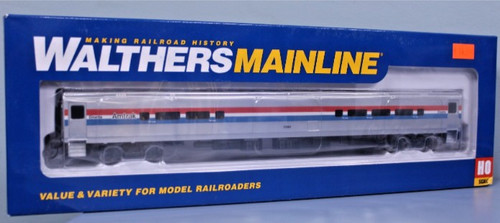 Walthers Mainline 85' Horizon Cafe/Club Food Service Car - Ready to Run -- Amtrak(R) Phase III (Wide Stripes) #53002 - HO Scale