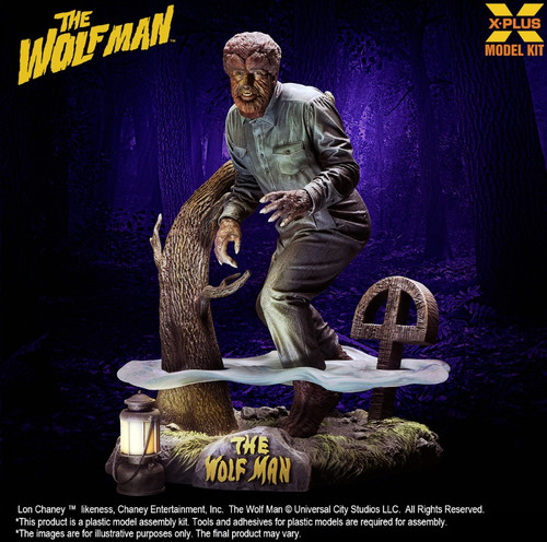 X-Plus Lon Chaney as The Wolfman 1:8 Scale Unpainted Model Kit