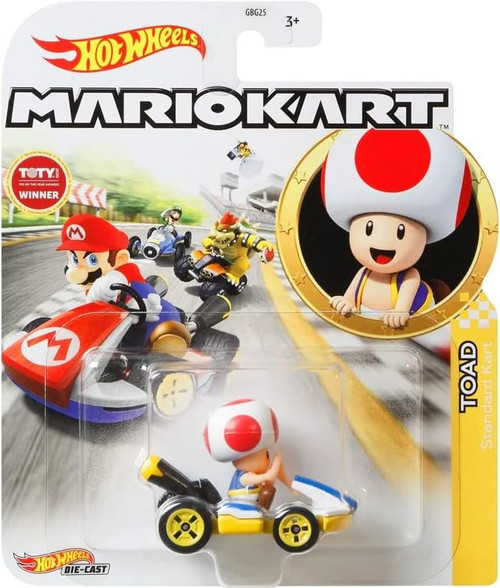 Hot Wheels Mario Kart Toad Standard Kart 1:64 Die-Cast Vehicle Figure
