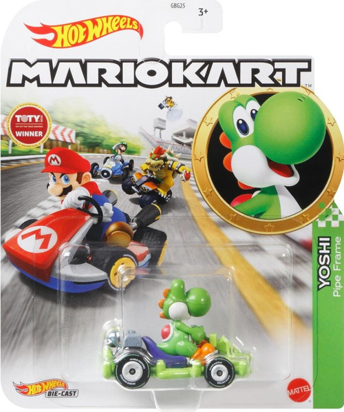 Hot Wheels Mario Kart Yoshi Pipe Frame 1:64 Die-Cast Vehicle Figure