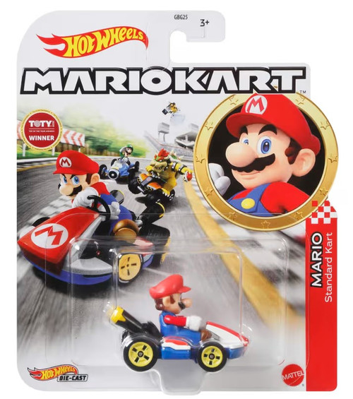 Hot Wheels Mario Kart - Mario Standard Kart 1:64 Die-Cast Vehicle Figure