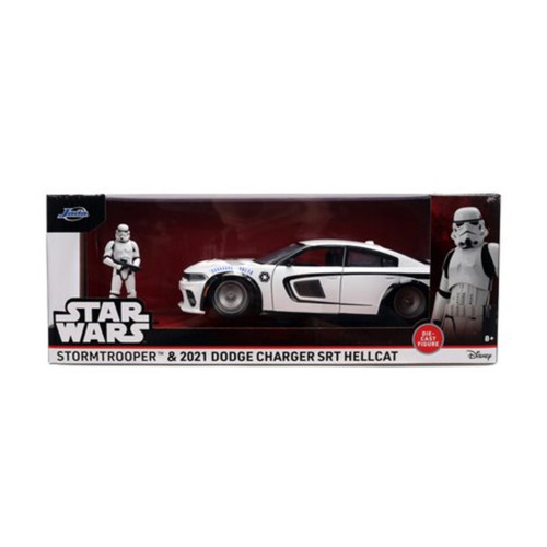 Hollywood Rides Star Wars 2021 Dodge Charger SRT Hellcat 1:24 Scale Die-Cast Metal Vehicle with Stormtrooper Figure