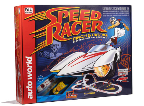 Auto World -- 17' Speed Racer Mach 5 Mania Slot Race Set HO Scale