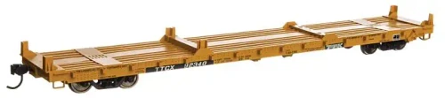 WalthersMainline 60' Pullman-Standard Flatcar - Ready to Run -- TTX TTCX #92340 (Container pedestals; yellow, black, white)