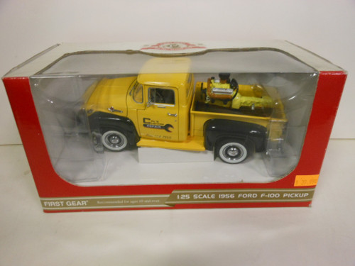 1956 - Ford F-100 Pickup w/Motor - Yellow/Black (1:25 Scale)