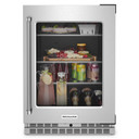Kitchenaid® 24" Undercounter Refrigerator with Glass Door and Shelves with Metallic Accents KURR314KSS