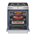 Kitchenaid® 30-Inch 5 Burner Front Control Gas Convection Range with Baking Drawer KSGB900ESS