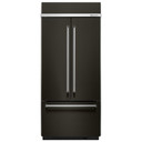 Kitchenaid® 20.8 Cu. Ft. 36" Width Built In Stainless Steel French Door Refrigerator with Platinum Interior Design KBFN506EBS