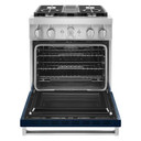 KitchenAid® 30'' Smart Commercial-Style Dual Fuel Range with 4 Burners KFDC500JIB