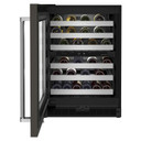 Kitchenaid® 24" Undercounter Wine Cellar with Glass Door and Metal-Front Racks KUWL314KBS