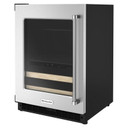 Kitchenaid® 24" Beverage Center with Glass Door and Wood-Front Racks KUBL214KSB