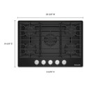 Kitchenaid® 30" Gas-on-Glass Cooktop KCGG530PBL