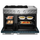 Kitchenaid® 48-Inch 6 Burner Commercial-Style Dual Fuel Range with Griddle KFDD948SAG