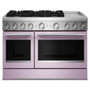 Kitchenaid® 48-Inch 6 Burner Commercial-Style Dual Fuel Range with Griddle KFDD948SWF