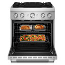 KitchenAid® 30-Inch 4 Burner Commercial-Style Dual Fuel Range with No Preheat Air Fry Mode KFDS930SSS