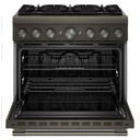 KitchenAid® 36-Inch 6 Burner Commercial-Style Dual Fuel Range with No Preheat Air Fry Mode KFDS936SBE