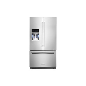 Kitchenaid® 26.8 Cu. Ft. Standard-Depth French Door Refrigerator with Exterior Ice and Water Dispenser KRFF577KPS