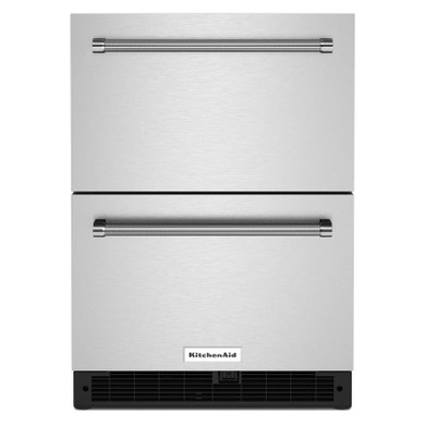 Kitchenaid® 24" Stainless Steel Undercounter Double-Drawer Refrigerator KUDR204KSB
