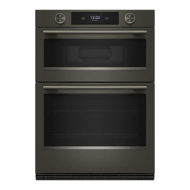 Kitchenaid® 30-inch Smart Electric Combo Wall Oven with Intelligent Cooking Camera - Black Ore KOEC930SBE