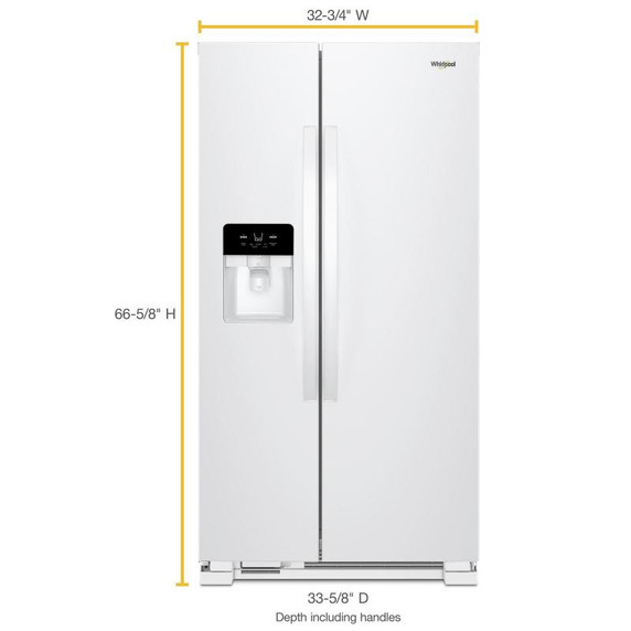Whirlpool® 33-inch Wide Side-by-Side Refrigerator - 21 cu. ft. WRS331SDHW