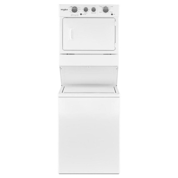 Whirlpool® 4.0 cu.ft I.E.C. Electric Stacked Laundry Center 9 Wash cycles and AutoDry™ YWET4027HW